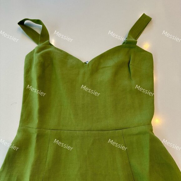 Reformation Miso Linen Mini Dress in Green - Picture 7 of 12